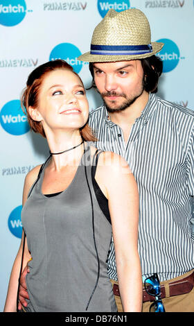 Hannah Spearritt and Andrew Lee-Potts Hannah Spearritt and Andrew Lee-Potts attend a photo call at London Zoo to celebrate the new fifth series of Primeval London, England - 08.05.11 Stock Photo