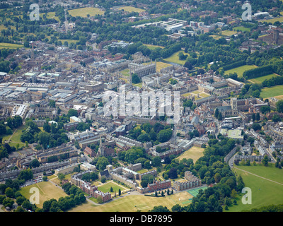 Cambridge, the great university city of England, from the air, South East England, UK, St Johns College Foreground Stock Photo