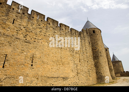 The ancient fortification of Carcassone in southern France Stock Photo