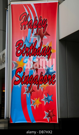 Happy birthday Singapore: National Day celebration poster Stock Photo