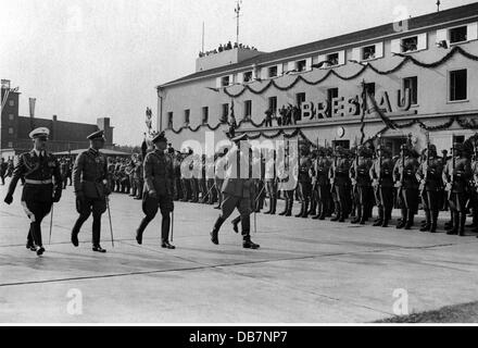 Nazism / National Socialism, architecture, Deutsches Stadion, architect: Albert Speer, laying of the foundation stone by Chancellor of the Reich Adolf Hitler, Nuremberg, 9.9.1937, Additional-Rights-Clearences-Not Available Stock Photo