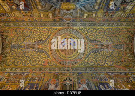 Ceiling mosaic, Memorial Hall in the old tower of Kaiser Wilhelm Memorial Church Stock Photo