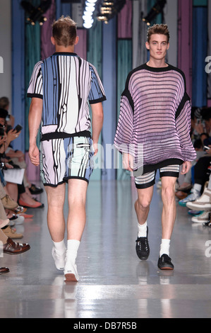 Designers, Sibling, at the Sibling collection during London Collections: Men SS14, Monday, June. 17, 2013, in London. Stock Photo