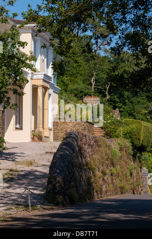 Kingswear, Devon, England. July 9th 2013. A Victorian house and street at Kingswear. Stock Photo