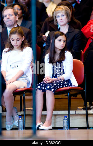 Rahm Emanuel daughters The 2011 Chicago Inauguration at the Jay Pritzker Pavilion Chicago, Illinois - 16.05.11 Stock Photo