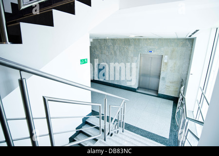 staircase - emergency exit in office building Stock Photo