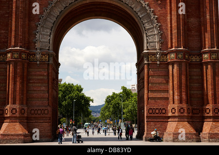 arc de triomf triumphal arch Barcelona Catalonia Spain Stock Photo