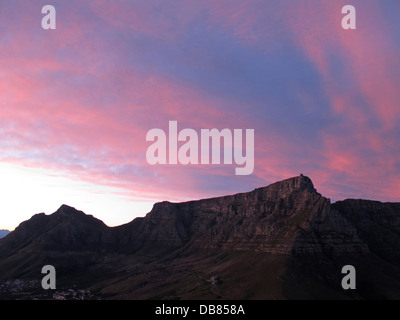 pink clouds at sunrise over Table Mountain, Cape Town, South Africa