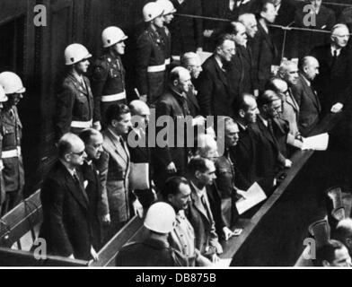 justice, lawsuits, Nuremberg Trials, trial against the major war criminals, dock, Nuremberg, 1945 / 1946, from: 'Sputnik', issue 10, 1985, Additional-Rights-Clearences-Not Available Stock Photo
