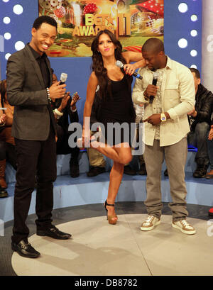 Terrence J, Rocsi and Kevin Hart 2011 BET Awards nominees announcement at BET Studios  New York City, USA - 17.05.11 Stock Photo