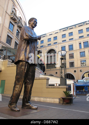 statue of Nelson Mandela in Sandton Square, Johannesburg. Stock Photo