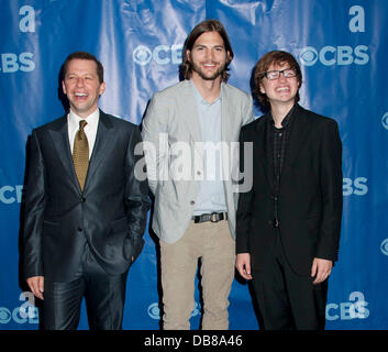 Jon Cryer, Aston Kutcher and Angus T. Jones 2011 CBS Upfront held at the Lincoln Center New York City, USA - 18.05.11 Stock Photo