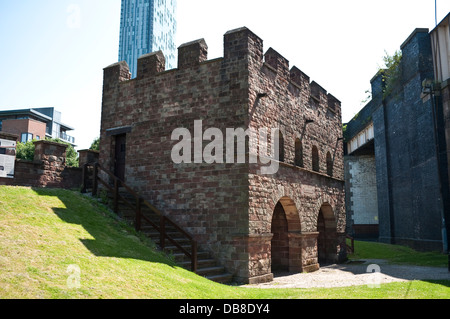 The North Gate of the Roman fort of Mamucium or Mancunium, Castlefield, Manchester, UK Stock Photo