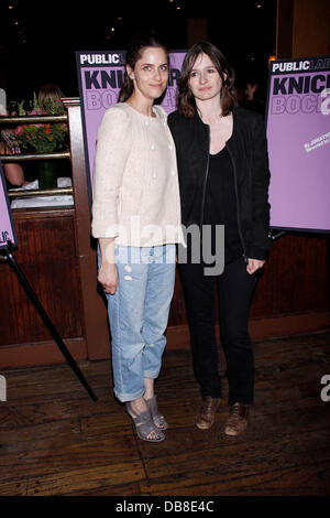 Amanda Peet and Emily Mortimer Opening night after party for the Public Theater Lab production of 'Knickerbocker' held at the Knickerbocker Bar and Grill  New York City, USA - 19.05.11 Stock Photo