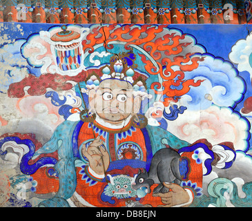 Buddhist Fresco At The Wall Of Tibetan Monastery Stock Photo - Alamy