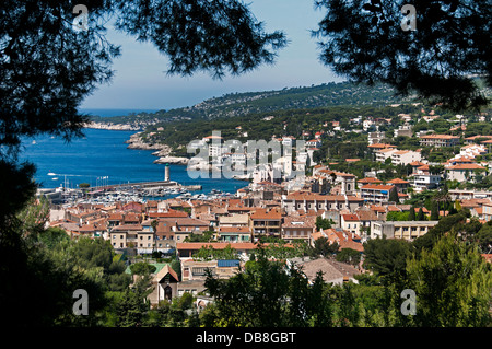Panorama Cassis Old Vieux Port Harbor  Provence French Riviera Cote D'Azur France Mediterranean Stock Photo