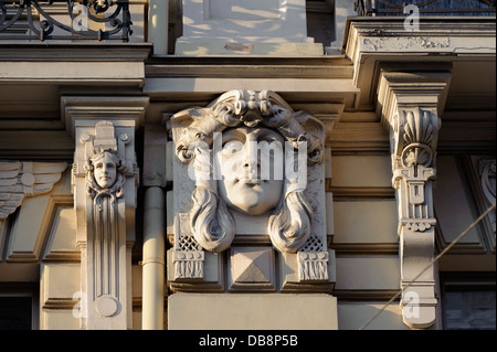 Art Nouveau building in Riga, Latvia, Europe. UNESCO World-Heritage Stock Photo