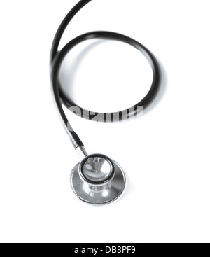 Black stethoscope isolated over white background Stock Photo - Alamy