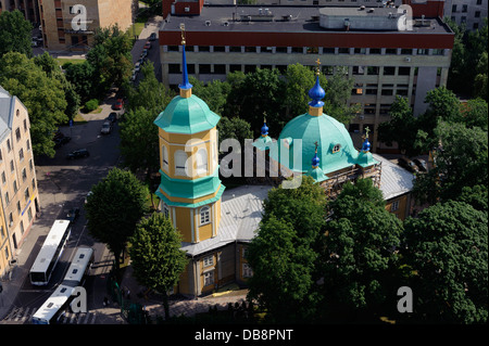 Orthodox  church in Moscow  quarter in Riga, Latvia, Europe, UNESCO World-Heritage Stock Photo