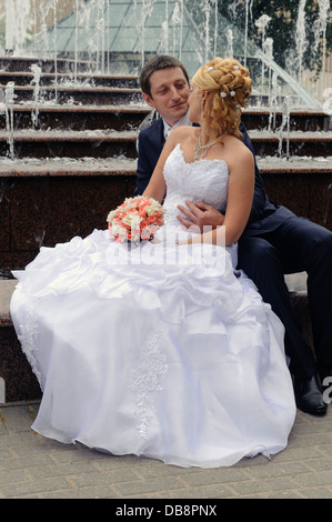Bridal Couple in Riga, Latvia, Europe Stock Photo