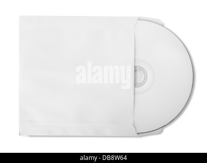 CD with paper bag isolated on white background Stock Photo