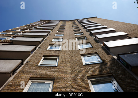 looking up at stangate house 1950s tower block flats housing lambeth London England UK Stock Photo