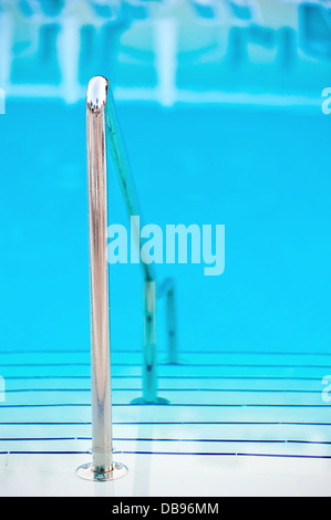 descent into the pool and railings Stock Photo