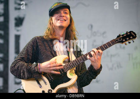 DIIV performing at the Optimus Alive festival 2013, Lisbon, Portugal. Stock Photo