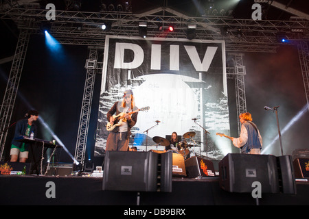 DIIV performing at the Optimus Alive festival 2013, Lisbon, Portugal. Stock Photo