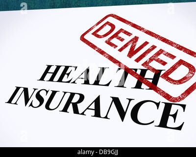 Health Insurance Denied Form Shows Unsuccessful Medical Applicat Stock Photo