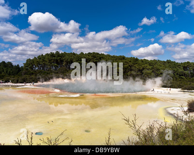 dh Wai O Tapu Thermal Wonderland WAIOTAPU NEW ZEALAND Geothermal Champagne Pool yellow hot springs sulphur landscape steam rising spring rotorua Stock Photo