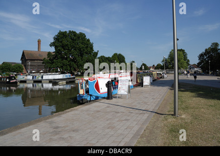 The Canal Wharf in Stratford Upon Avon England, Bancroft basin, british waterways Stock Photo