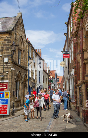 Church Street in Whitby, North Yorkshire, England. Stock Photo