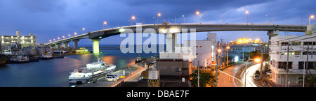 Tomari Bridge in Naha, Okinawa, Japan. Stock Photo