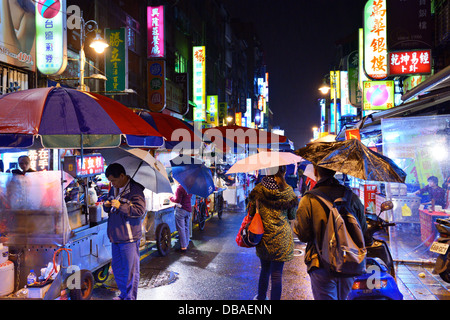 Night Market in Taipei, Taiwan. Stock Photo