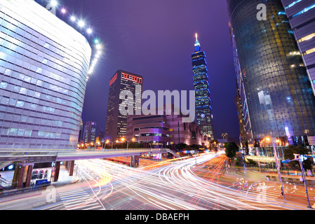 Taiwan, Taipei cityscape at the Xinyi District. Stock Photo