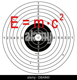 Shooting target, with holes pierced by bullets made in 2d software Stock Photo