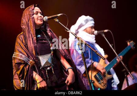 Malmesbury, Wiltshire, UK. 26th July 2013. Mali band Tamikrest perform at WOMAD festival in Charlton Park near Malmesbury in Wiltshire. The world music festival attracts nearly 40,000 people to the rural location. 26 July 2013 Credit:  Adam Gasson/Alamy Live News Stock Photo