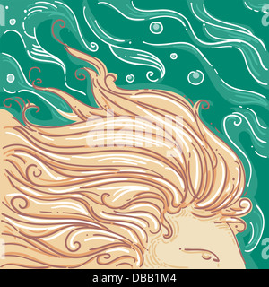 Illustration of Lion's Mane for Leo Horoscope Design Stock Photo