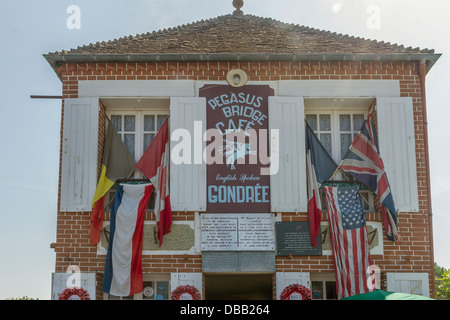 France Normandy, Benouville, Pegasus bridge cafe, first building to be liberated on D-Day Stock Photo