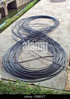 Electric wire coil is eight. Stock Photo