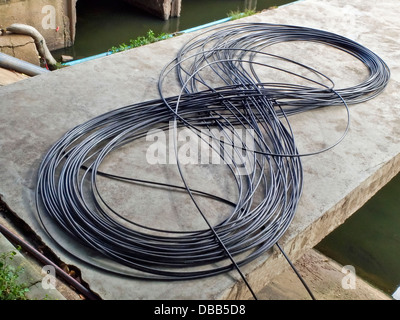 Electric wire coil is eight. Stock Photo