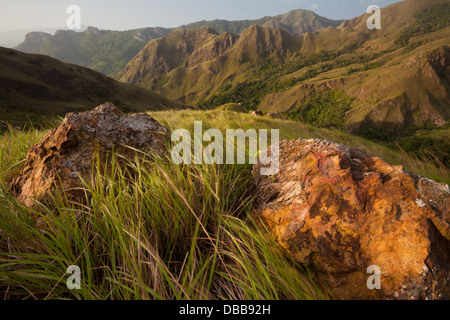Rocks and mountain formations in Altos de Campana National Park, Panama province, Republic of Panama. Stock Photo