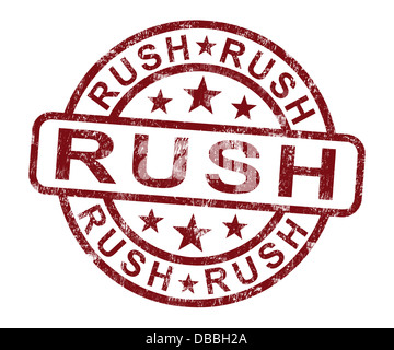 Rush Stamp Shows Speedy Urgent Delivery Stock Photo