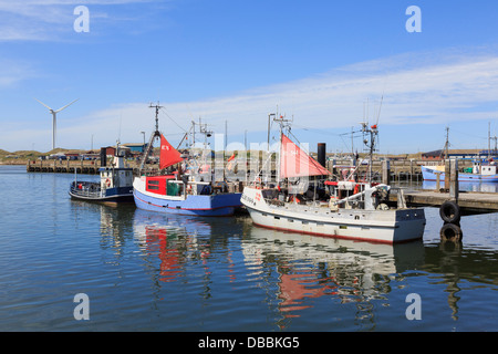 Fishing boats in the port of Hvide Sande, West Jutland, Denmark, Europe ...