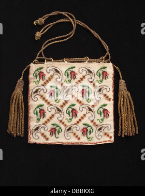This woman's bag, a reticule, is an elegant accessory from the 18th ...