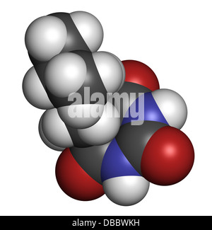 Amobarbital (amylobarbitone) barbiturate sedative, chemical structure. Also used as so-called truth serum. Stock Photo