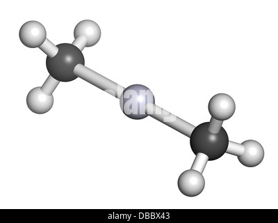 Dimethylmercury (organomercury compound), chemical structure. Skeletal ...