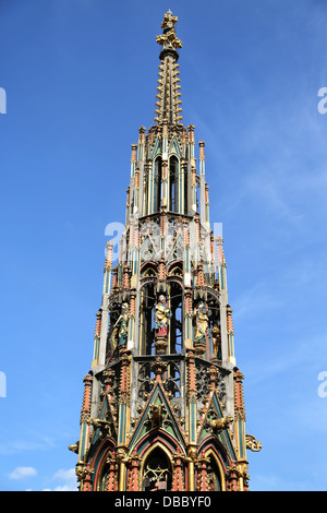 Beautiful Fountain in Nuremberg, Germany Stock Photo