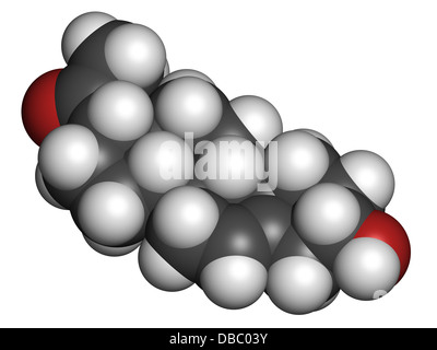 Pregnenolone neurosteroid and prohormone molecule, chemical structure. Atoms are represented as spheres with conventional color Stock Photo